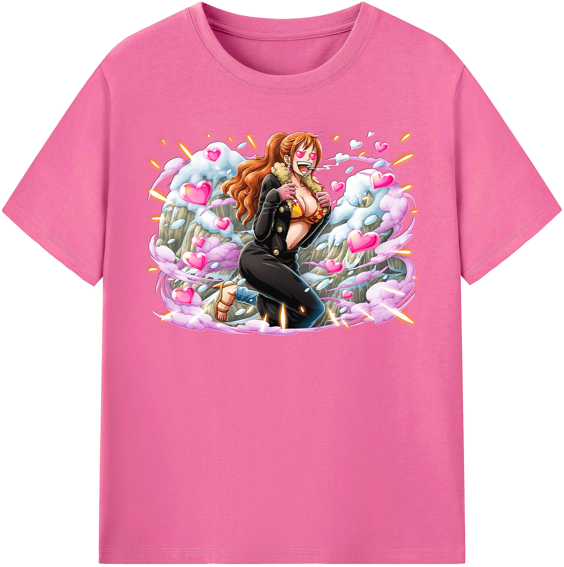 （画像用） ワンピース ナミ ONE PIECE Nami レディースカジュアルプリントTシャツ（綿100％）